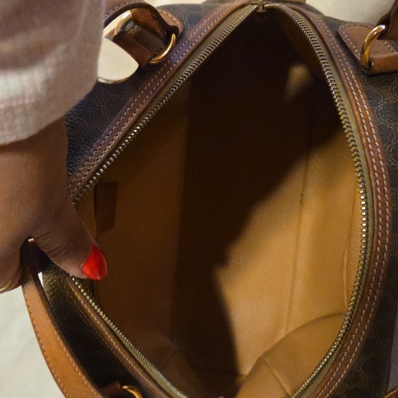 Celine Dark Brown Patterned Satchel - Picture 7 of 12